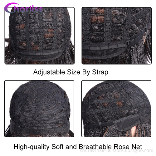 Short Braided Dreadlock Wigs Wholesale Straight Glueless Cheap Afro Short Pixie Cut Braided Synthetic Hair Wigs For Black Women